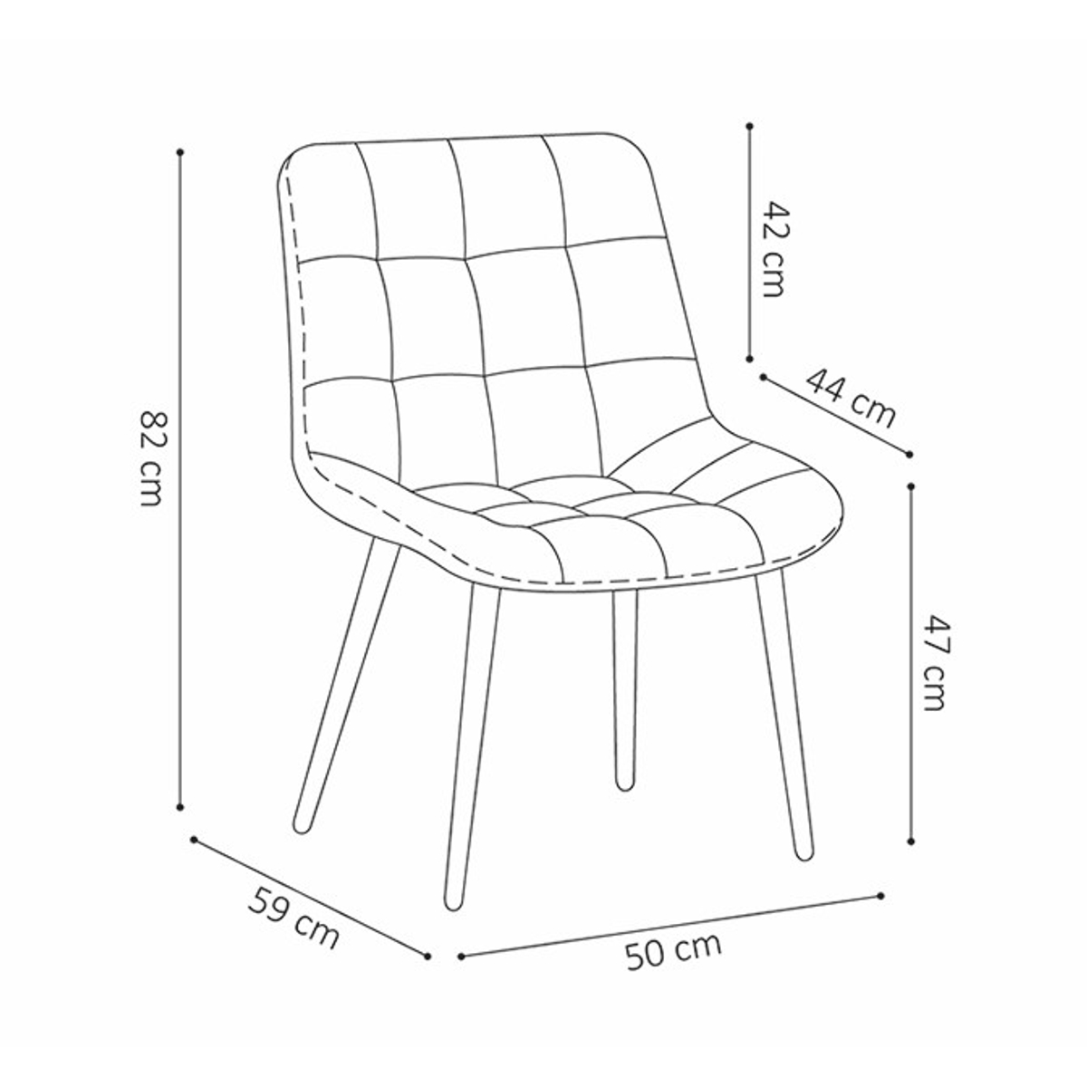 Interiax Eetkamerstoel Lucy Fluweel Blauw