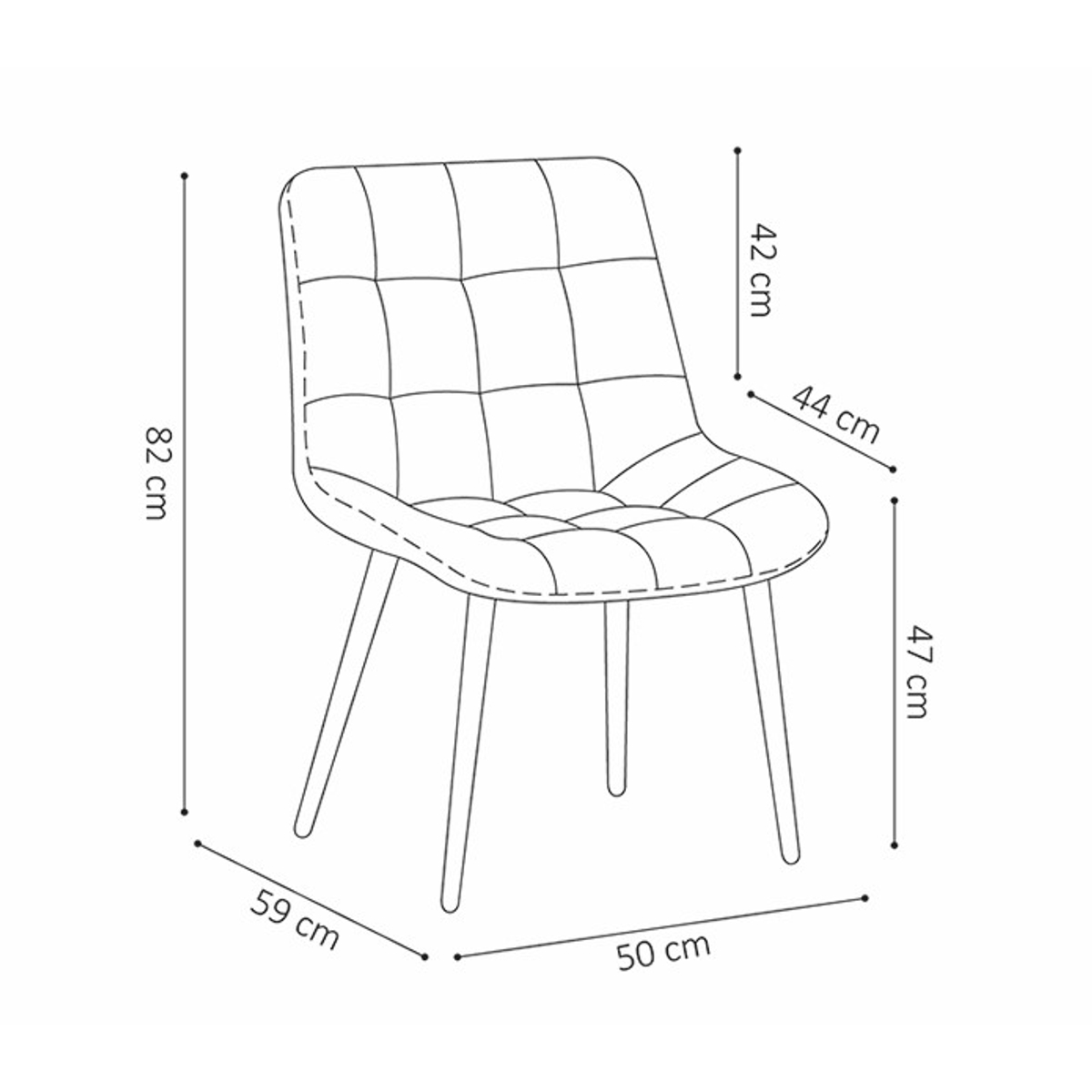 Interiax Eetkamerstoel Lucy Fluweel Goud