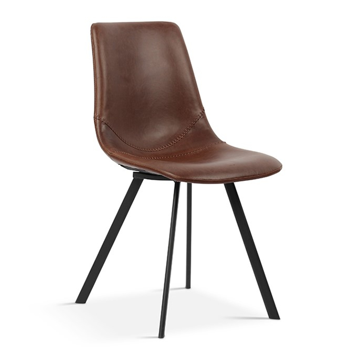 Interiax Chaise de salle à manger Cilou PU Brown