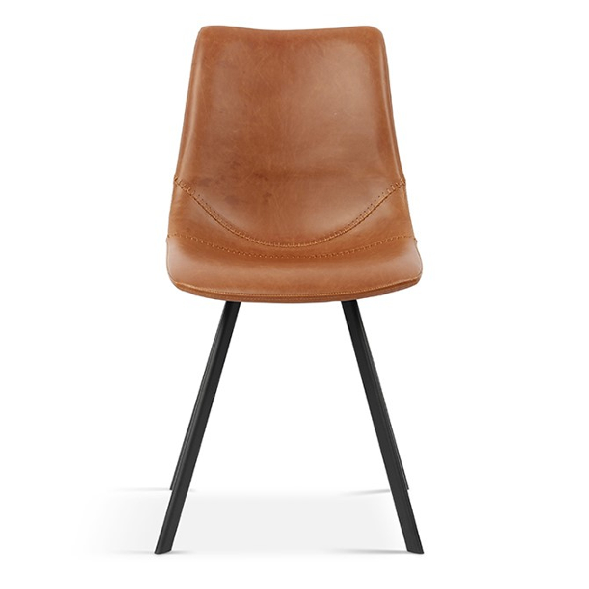 Interiax Chaise de salle à manger Cilou PU Cognac