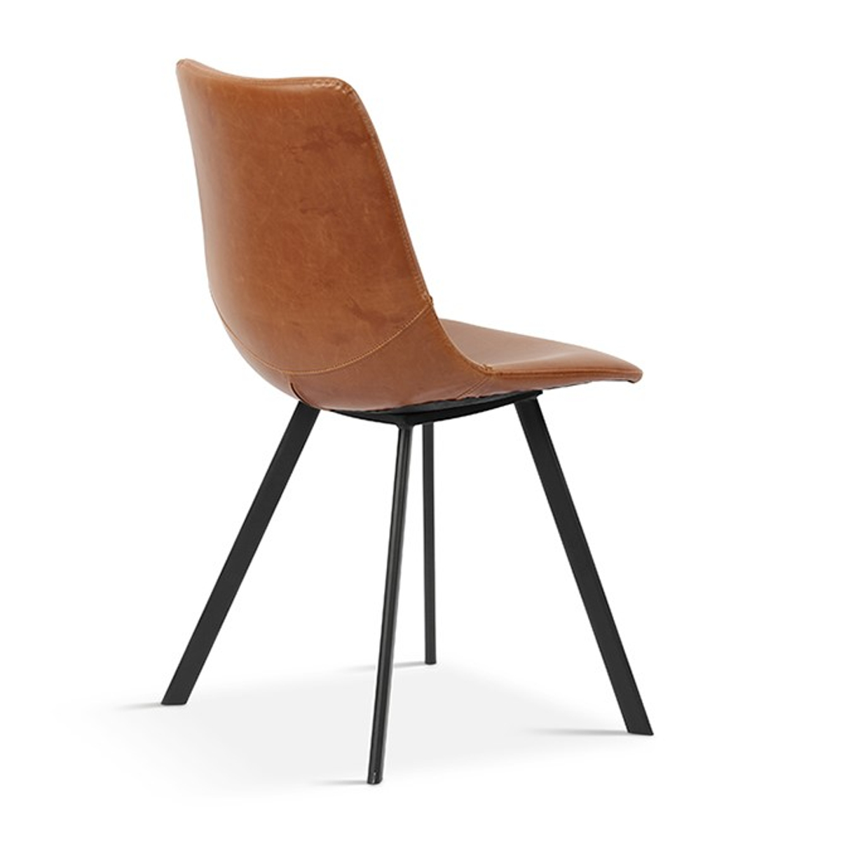 Interiax Chaise de salle à manger Cilou PU Cognac