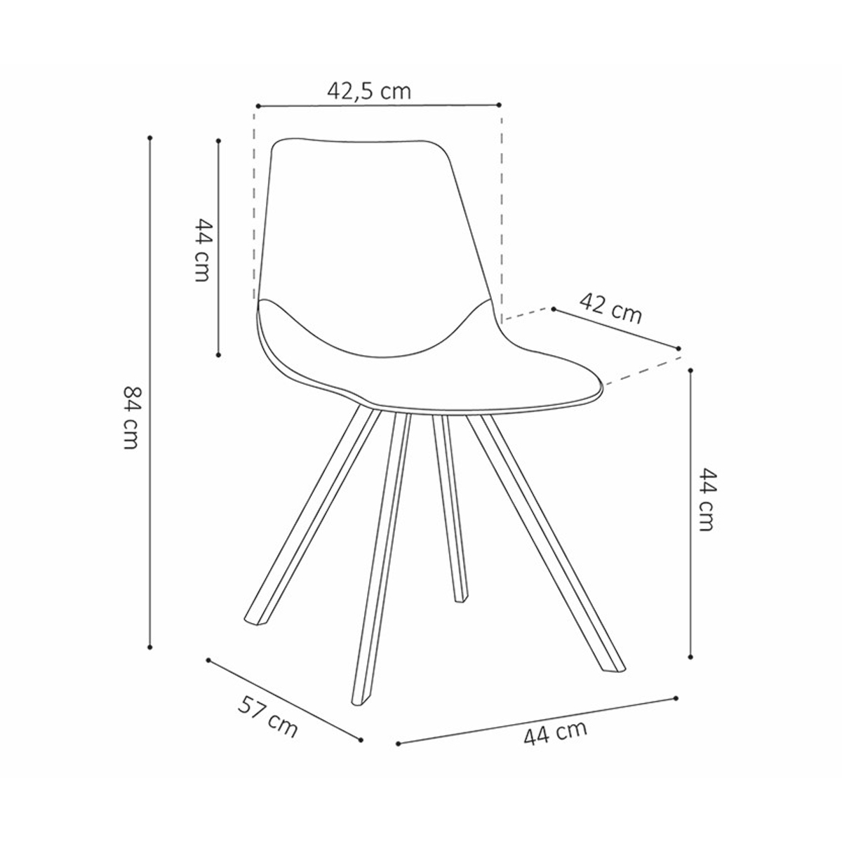 Interiax Chaise de salle à manger Cilou PU Cognac