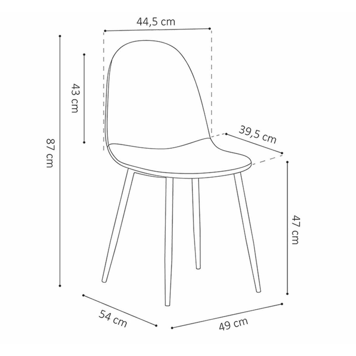 Interiax Eetkamerstoel Lou Fluweel Zwart