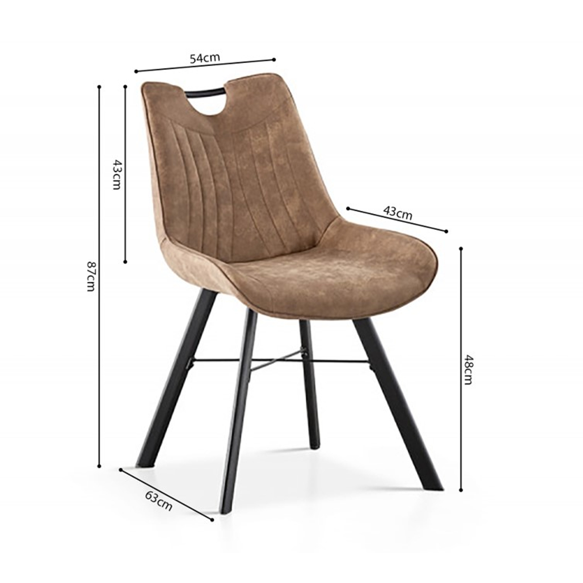 Interiax Eetkamerstoel Ida Micro Fiber PU Donkerbruin