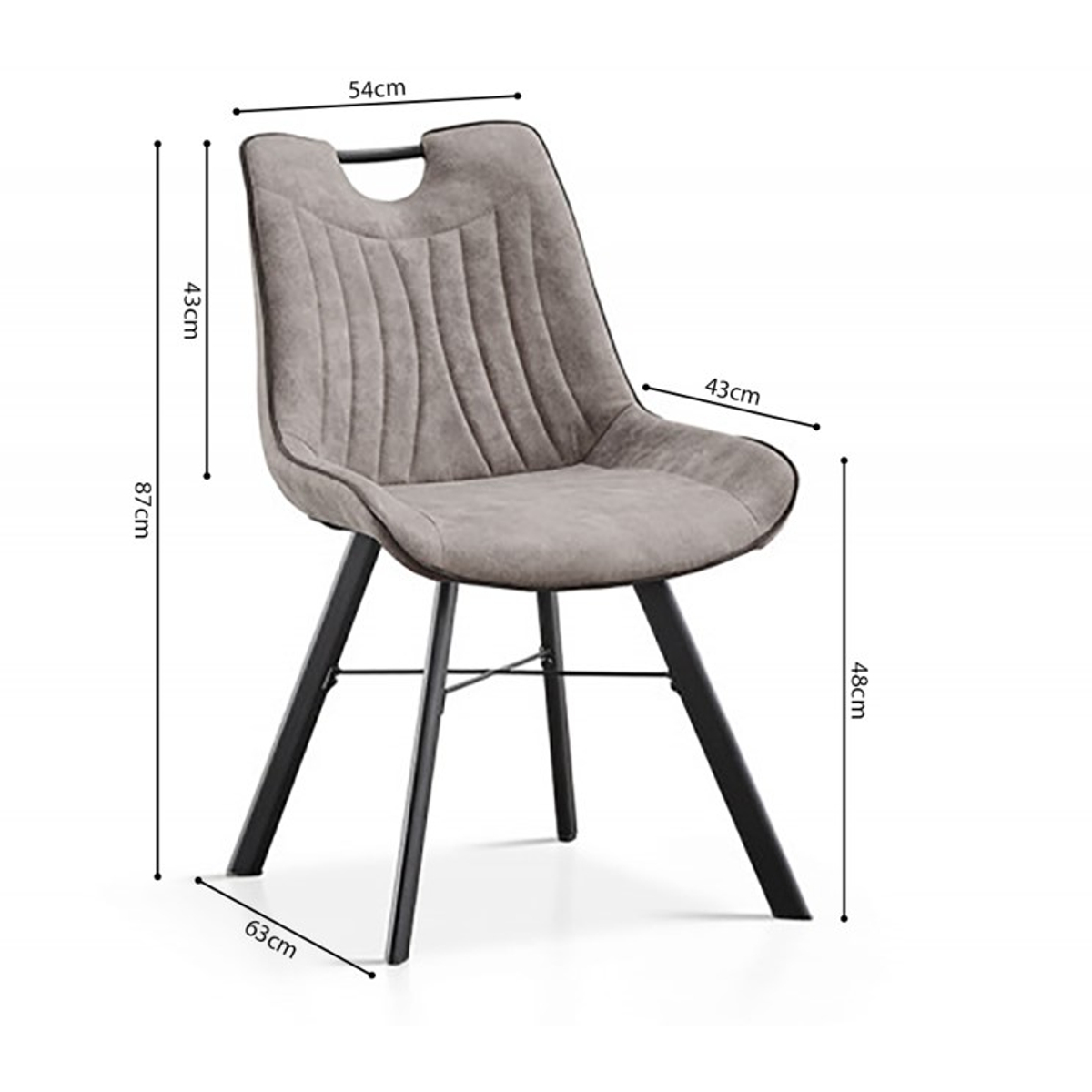 Interiax Eetkamerstoel Ida Micro Fiber PU Grijs