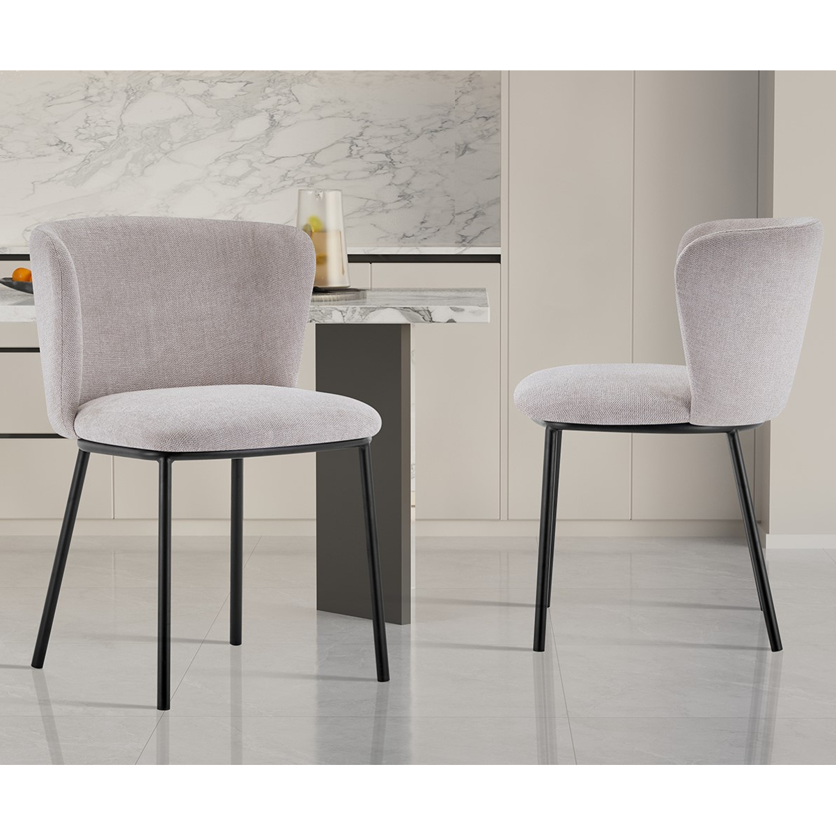 Interiax Eetkamerstoel Yara Stof Beige