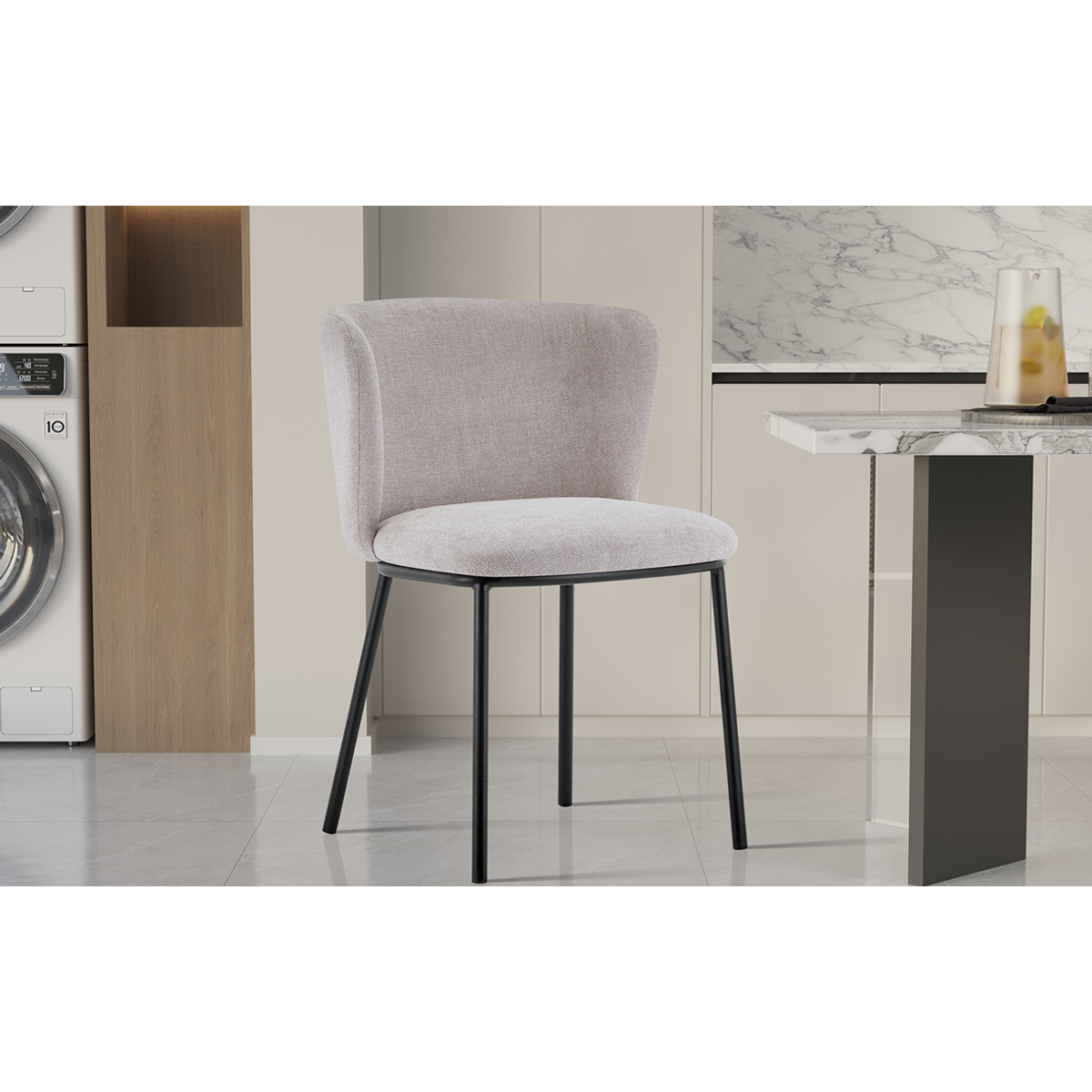 Interiax Eetkamerstoel Yara Stof Beige