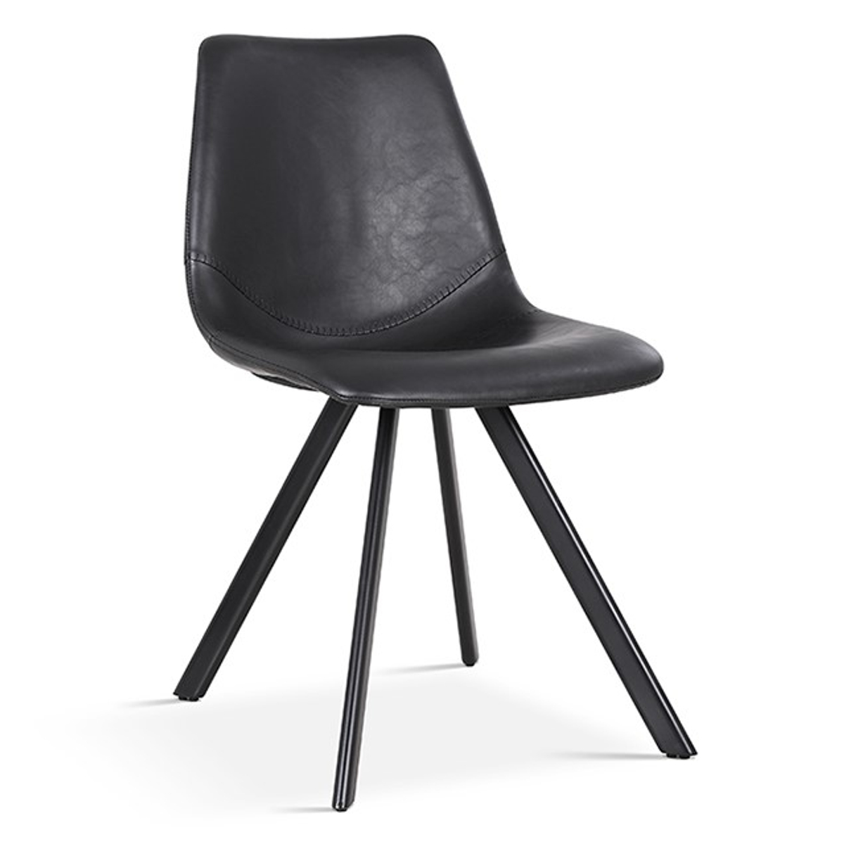 Interiax Chaise de salle à manger Anna PU Noir