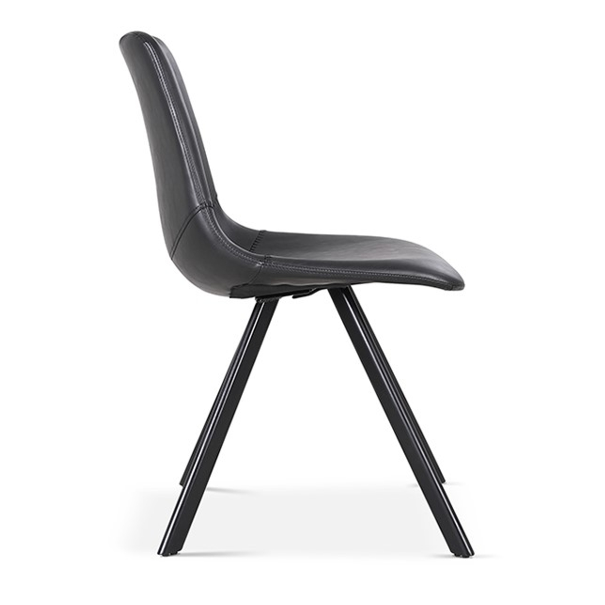 Interiax Chaise de salle à manger Anna PU Noir