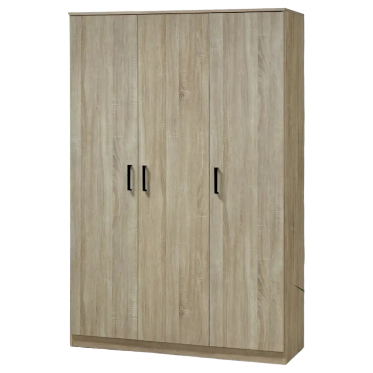 Interiax Opbergkast - Kledingkast 'Lucas' - 3 Deuren, 1 Hanger & 4 Legplanken | Sonoma Eik | 184x120x52 cm