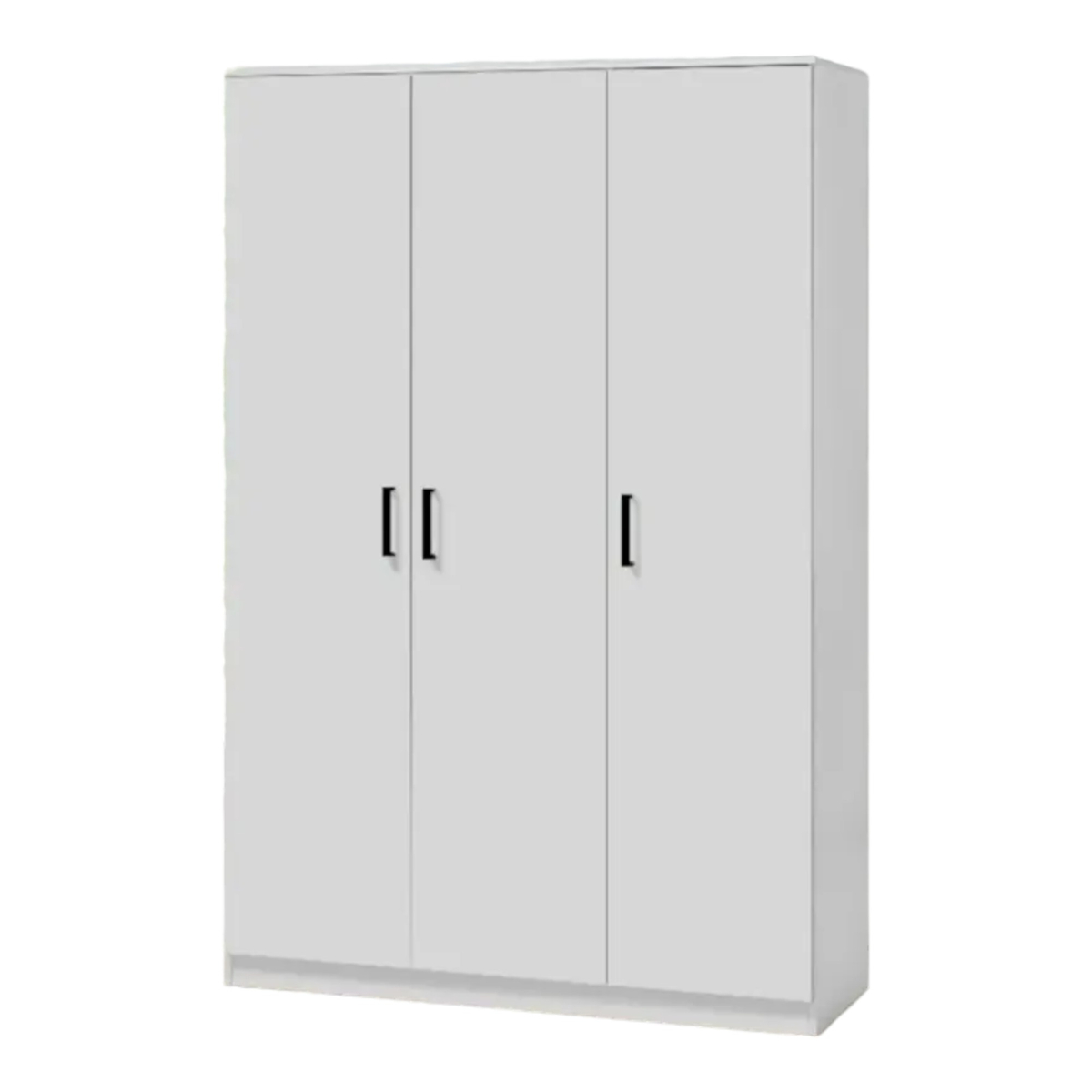 Interiax Opbergkast - Kledingkast 'Lucas' - 3 Deuren, 1 Hanger & 4 Legplanken | Wit | 184x120x52 cm