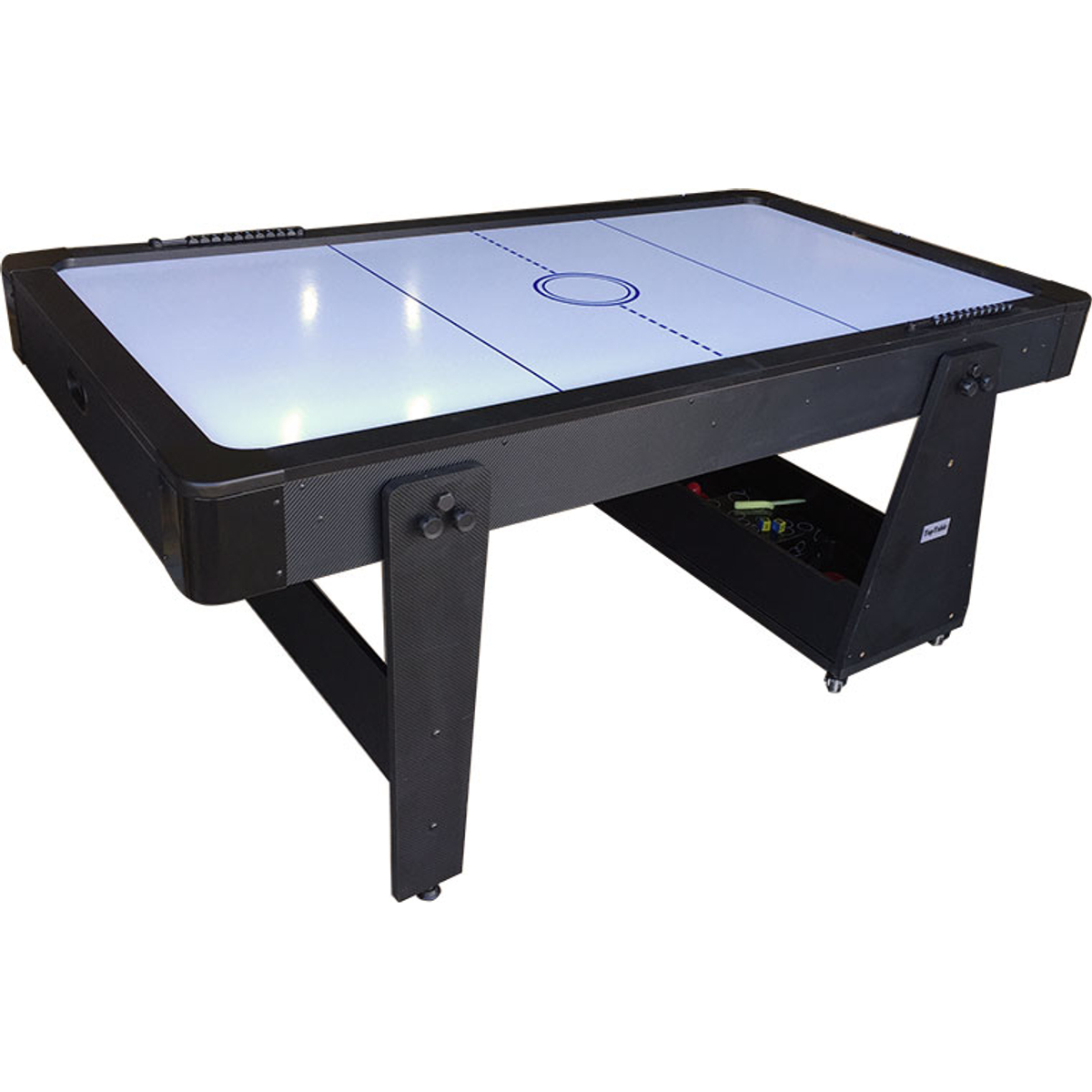 TopTable Twist 2in1 Max Airhockey/Pool Table Black/White 6FT