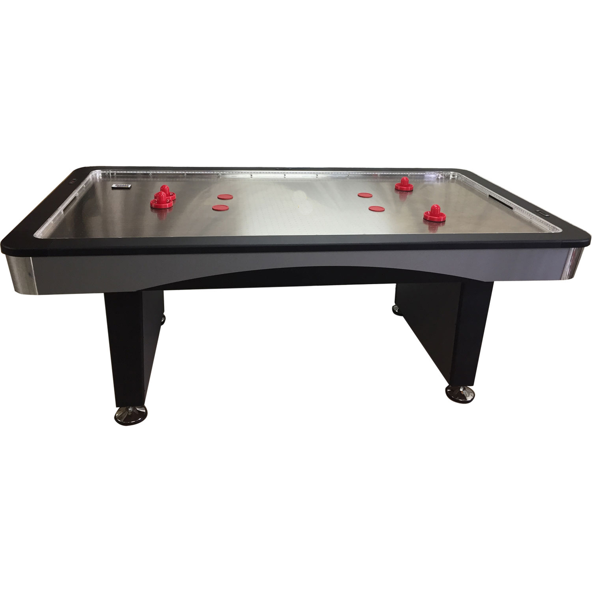 TopTable Fast Flash Steel & Multi LED Airhockeytafel Zwart/RVS 7FT