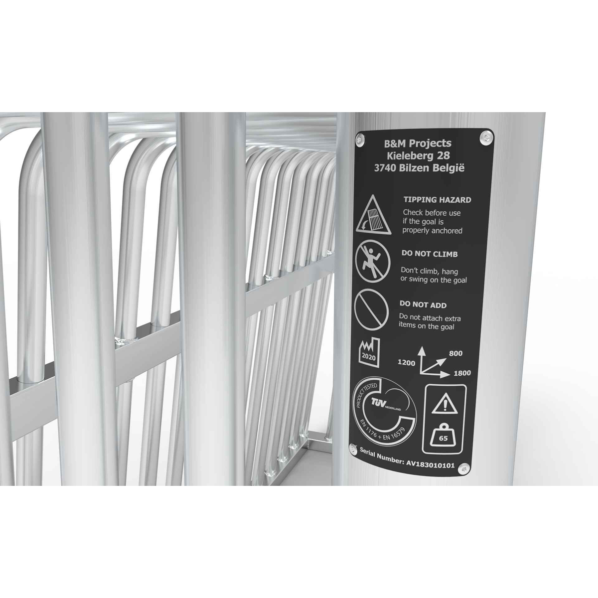 Alusport Anti-Vandaal Voetbaldoel AV182 ( 1,80 x 1,20 x 0,80 )