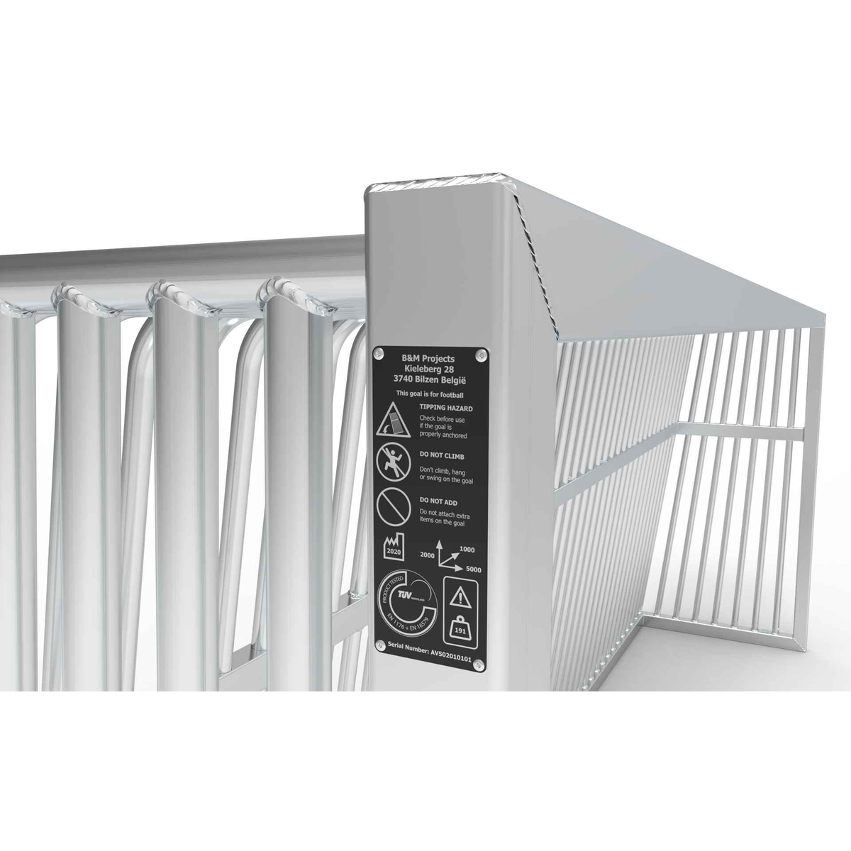 Alusport Anti-Vandaal Voetbaldoel AV502 ( 5,00 x 2,00 x 1,00 )