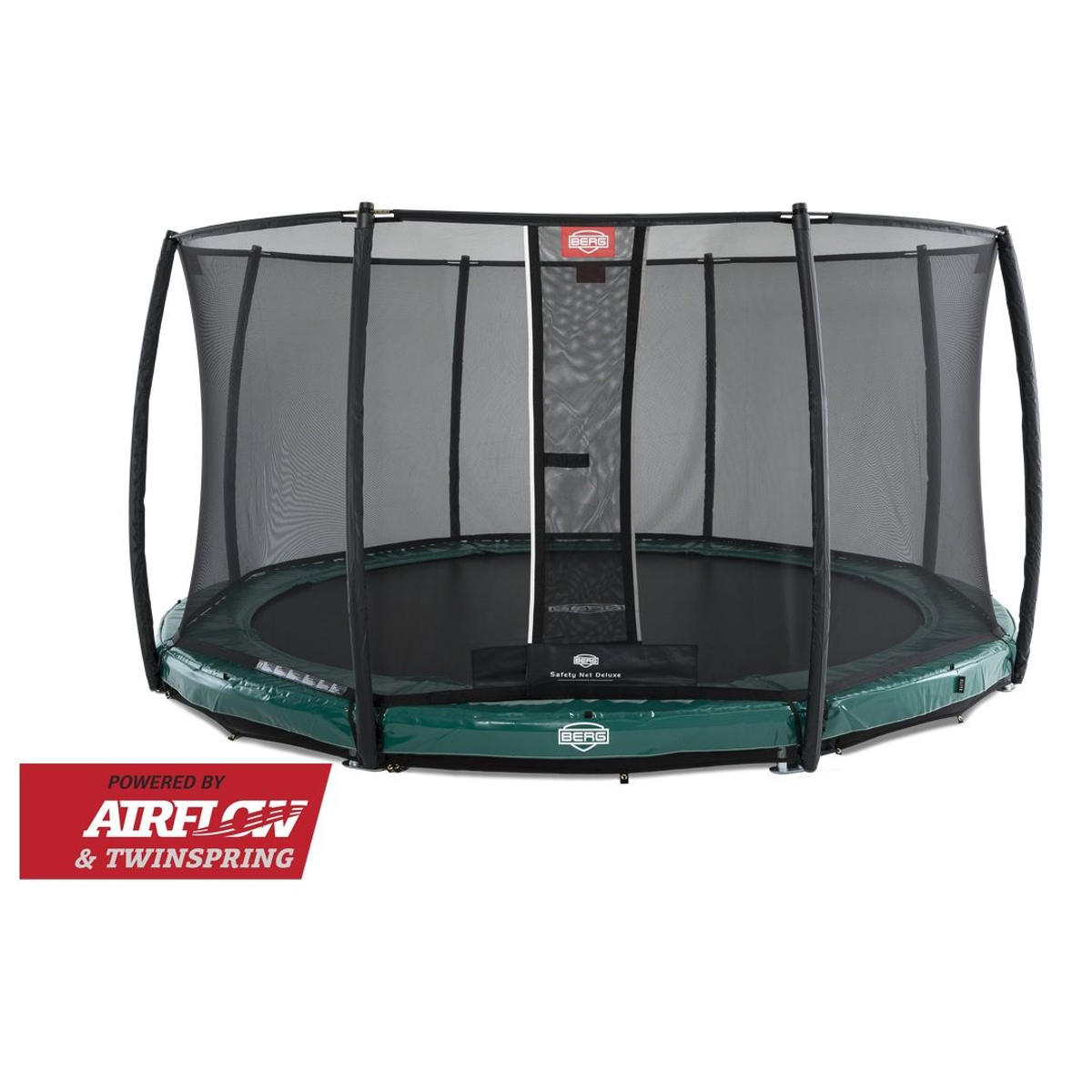 Berg Elite 380 Airflow Groen Inground Trampoline + Safety Net Deluxe