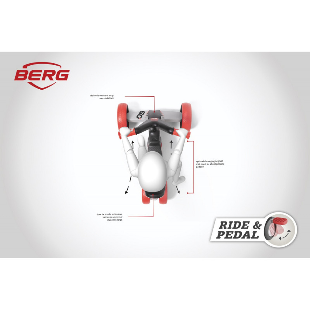  BERG Loopwagen GO² SparX Red - 2 in 1 - Rood