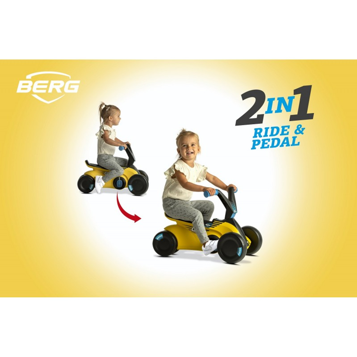  BERG Loopwagen GO² SparX Yellow - 2 in 1 - Geel