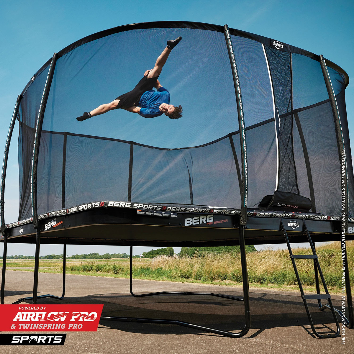 Berg Ultim Pro Bouncer Regular Trampoline 5x5 + Safety Net Deluxe XL