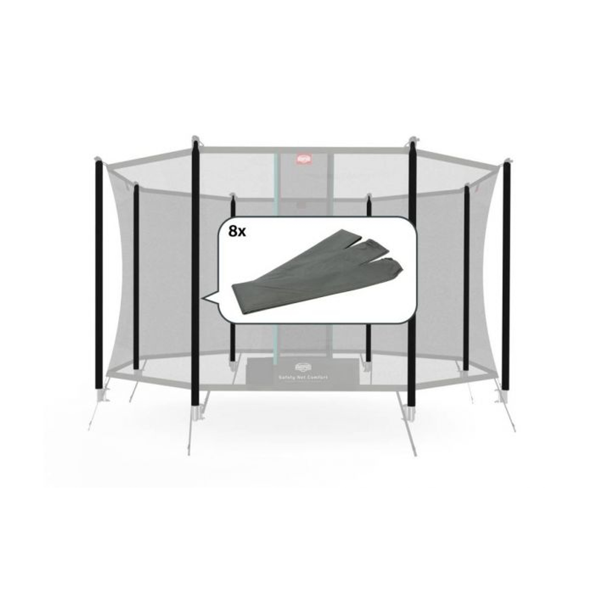 BERG.Safety Net Comfort - Paalhoezen (197 cm) (8x)