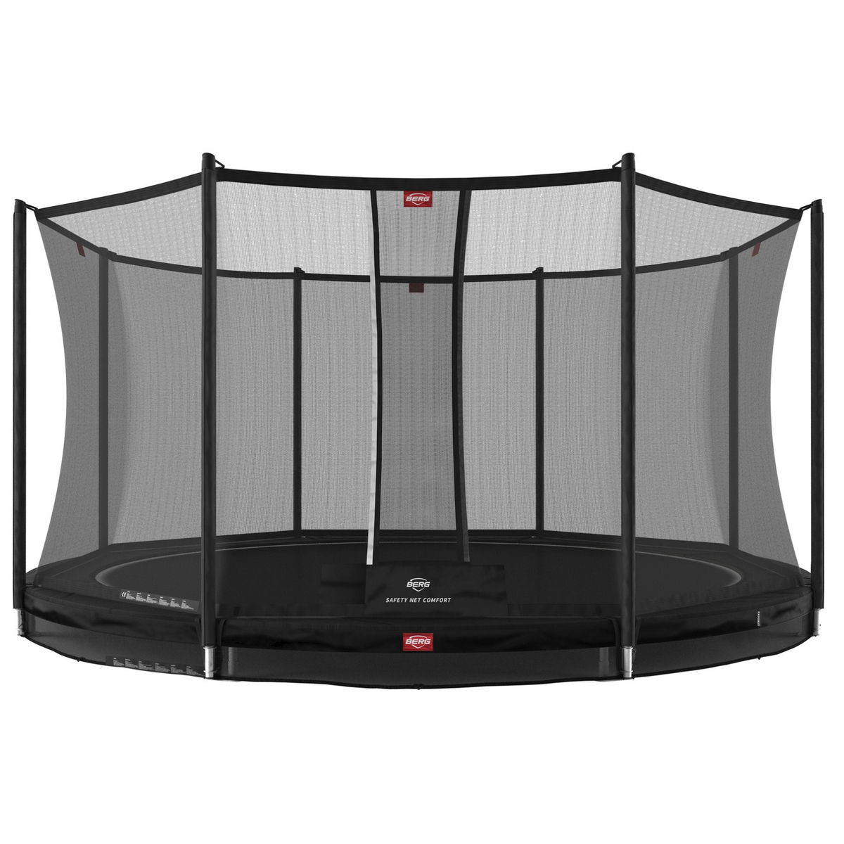 Berg Favorit Inground 380 Zwart + Safety Net Comfort