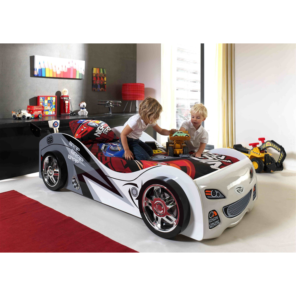 Brap Brap Autobed - Wit - Kinderbed