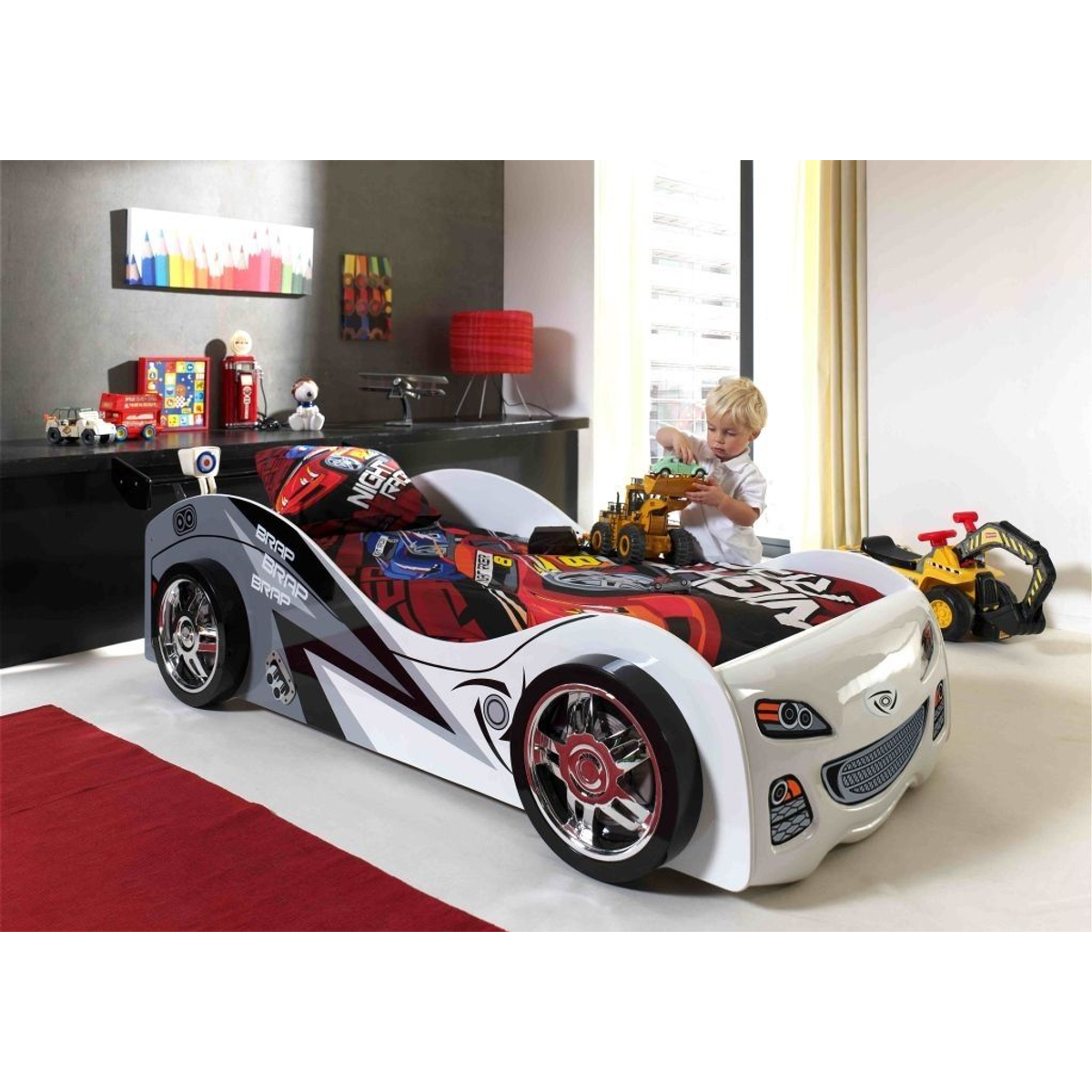 Brap Brap Autobed - Wit - Kinderbed