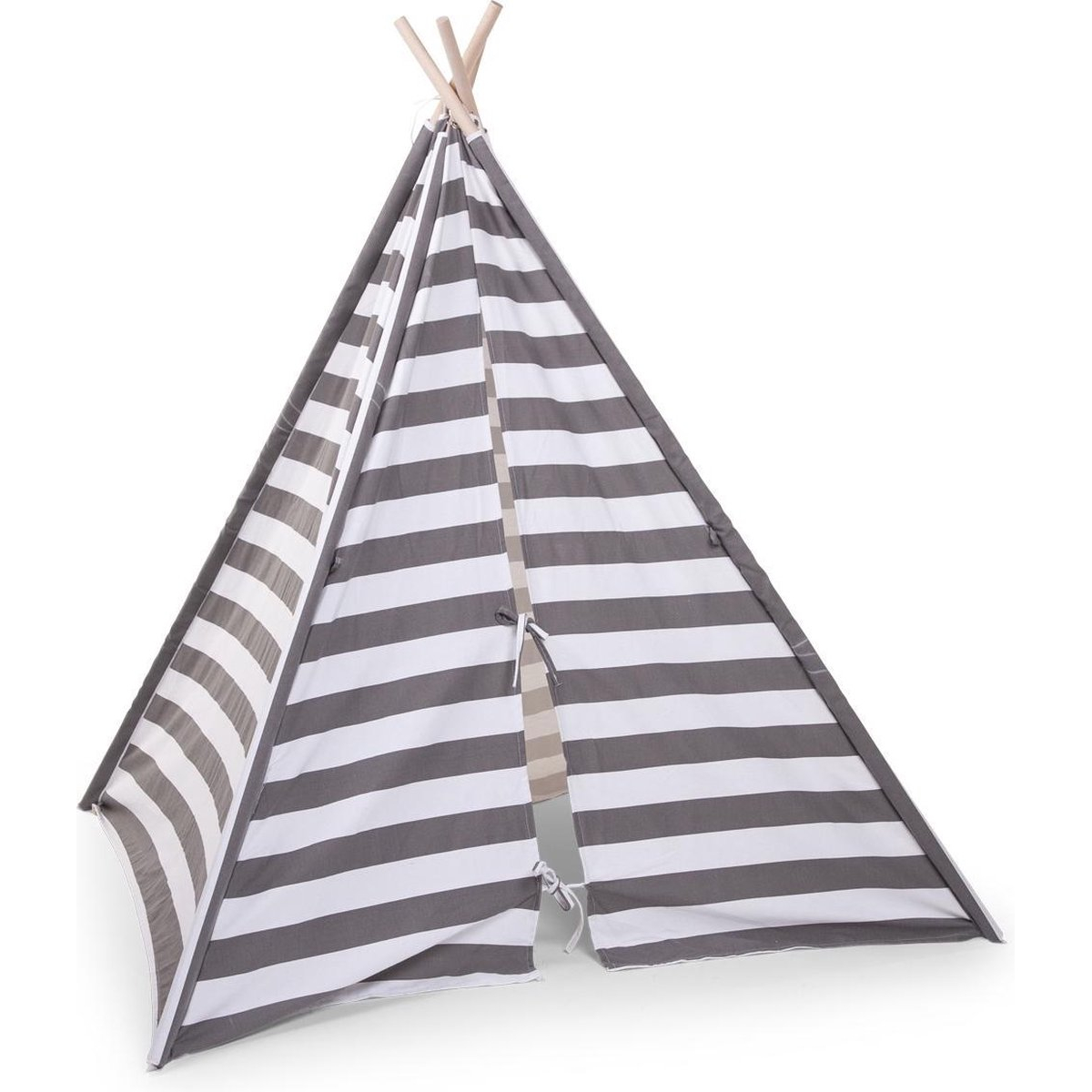 Childhome Collections Tipi Tent Grijs Wit Streepjes