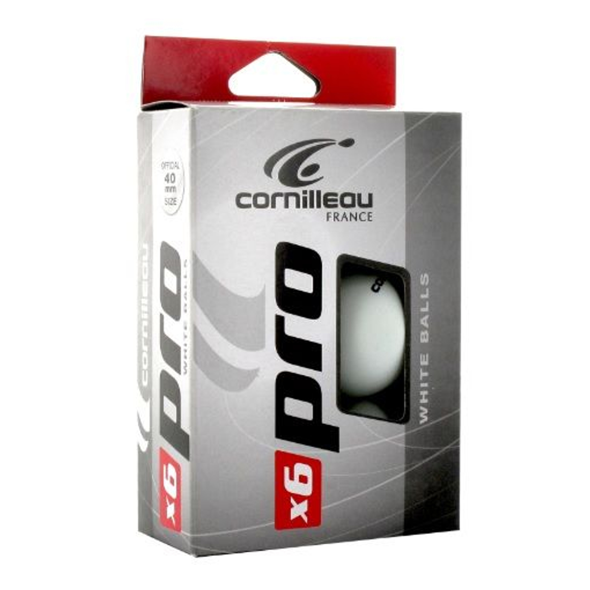 Cornilleau Pro Balles Blanches 40 mm x6