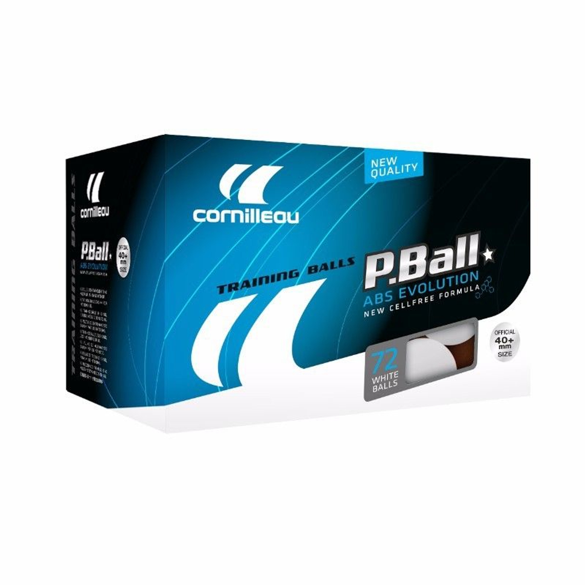 Cornilleau P-Ball ABS Evolution 1* Tafeltennisballen x72 - Wit