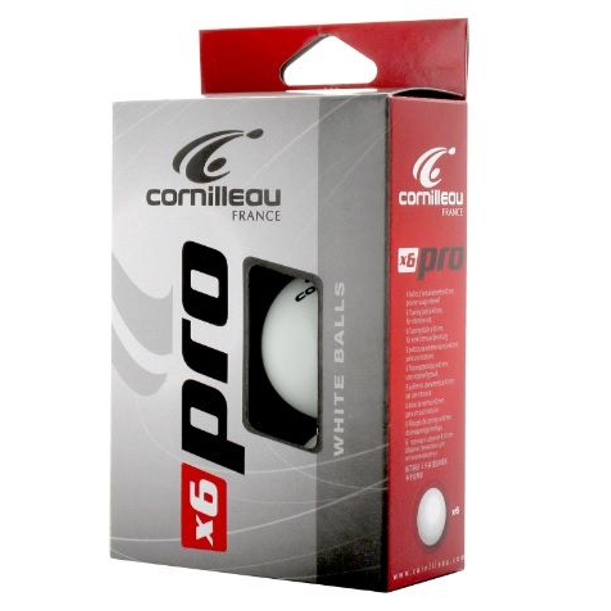 Cornilleau Pro Tafeltennisballen Wit x6