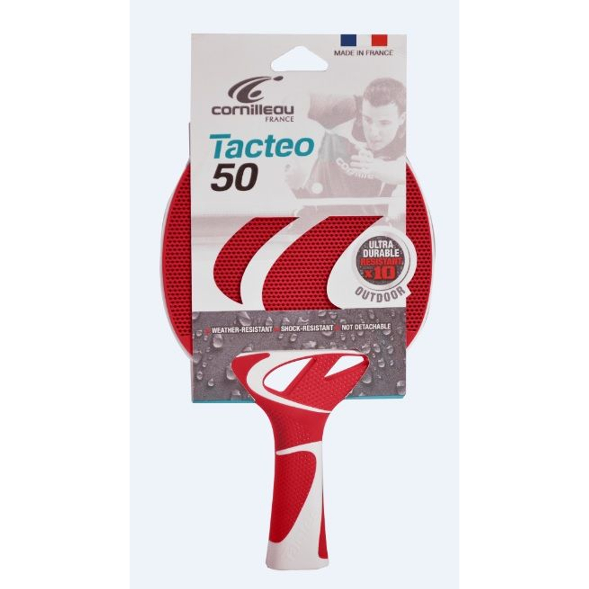 Cornilleau Tacteo 50 Rood Outdoor Tafeltennisbat
