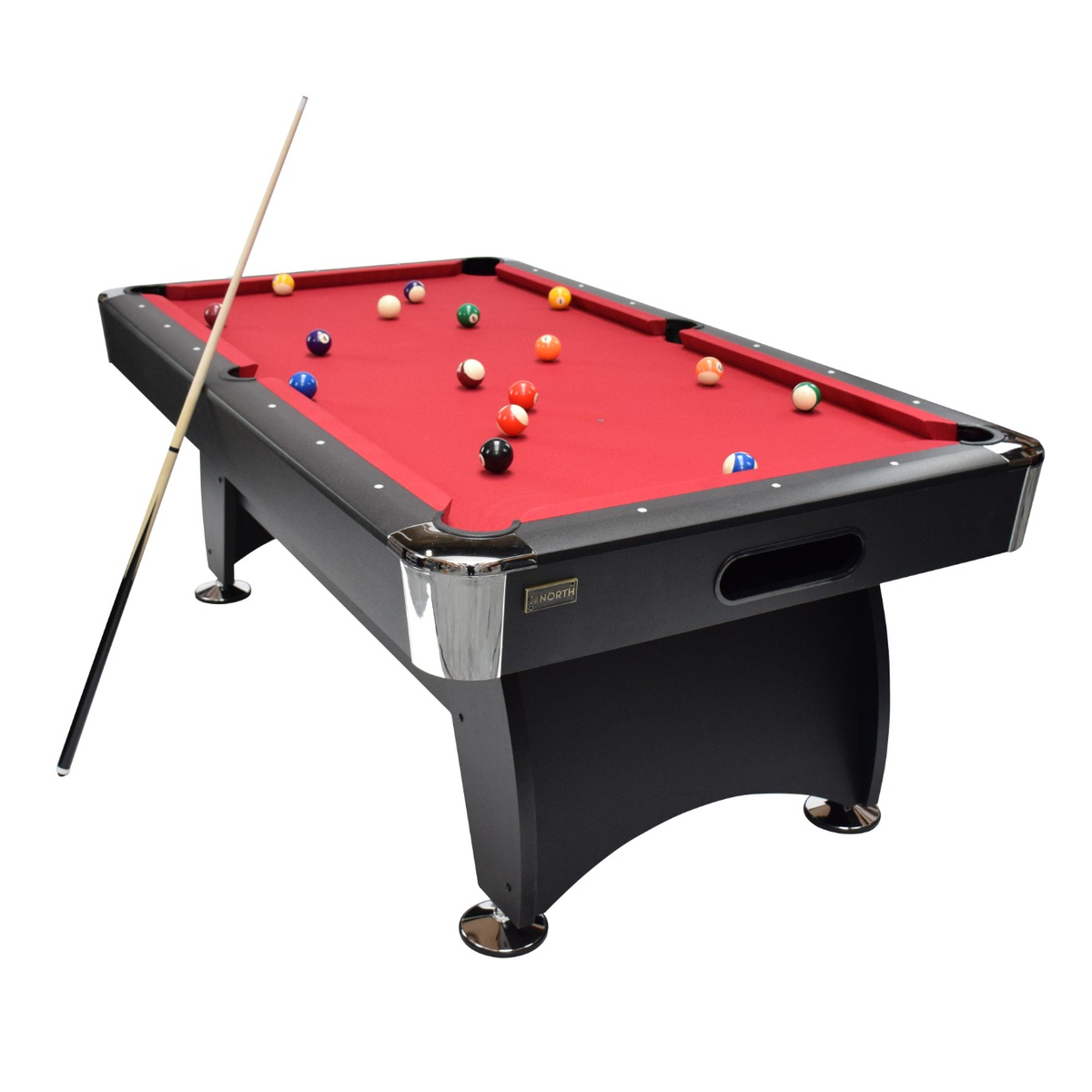 NORTH Gardone Table de billard Noir/Rouge 8FT