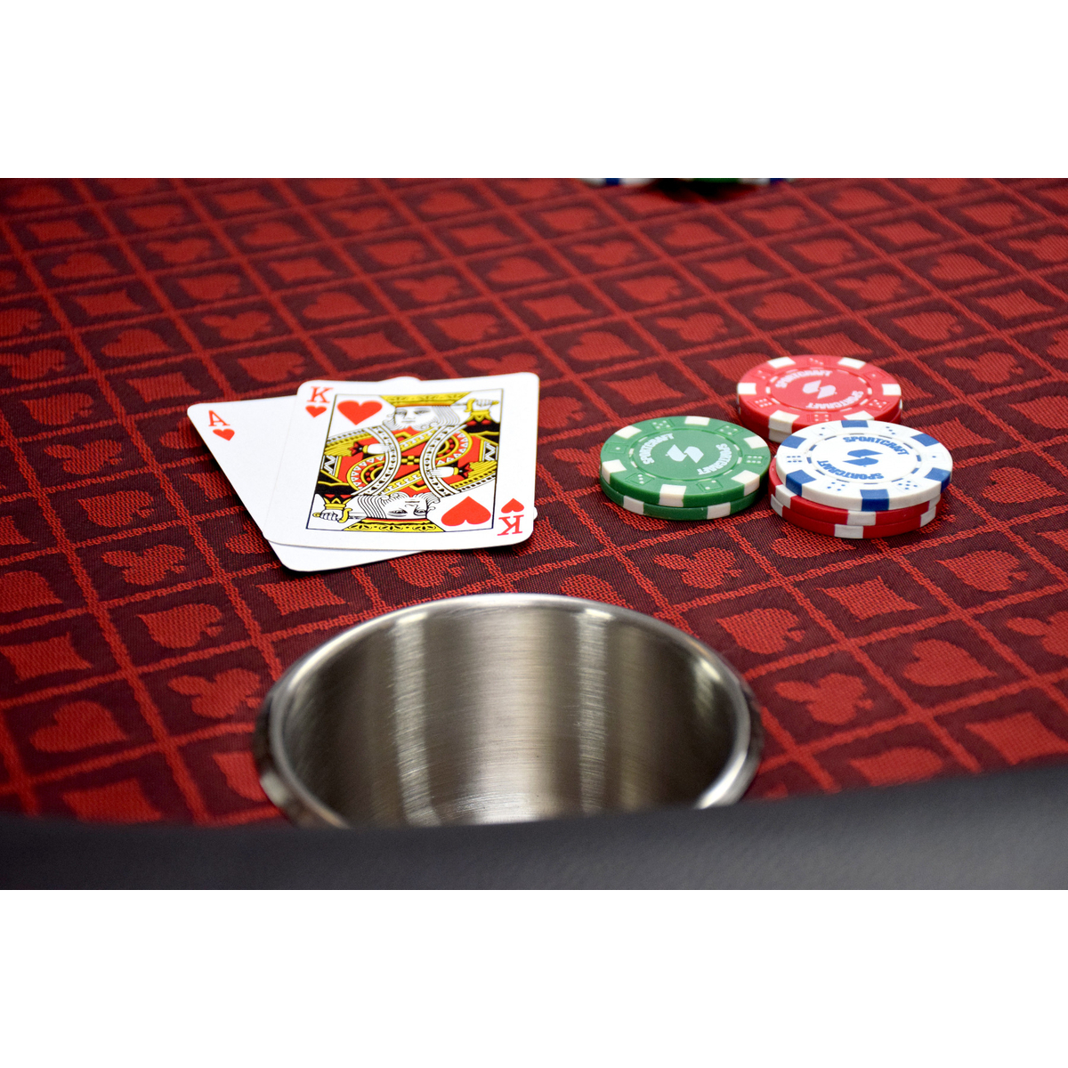 North Ronde Pokertafel Texas 8 Personen Rood