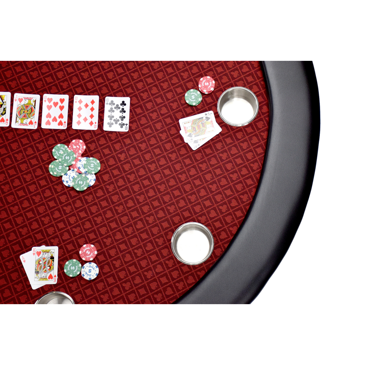 North Round Poker Table Texas 8 personnes Rouge