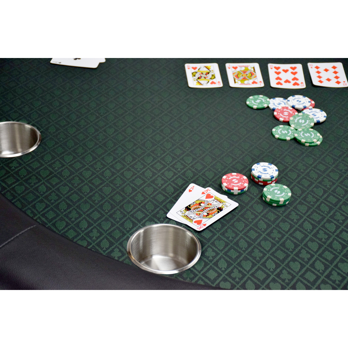 North Round Poker Table Texas 8 personnes Vert