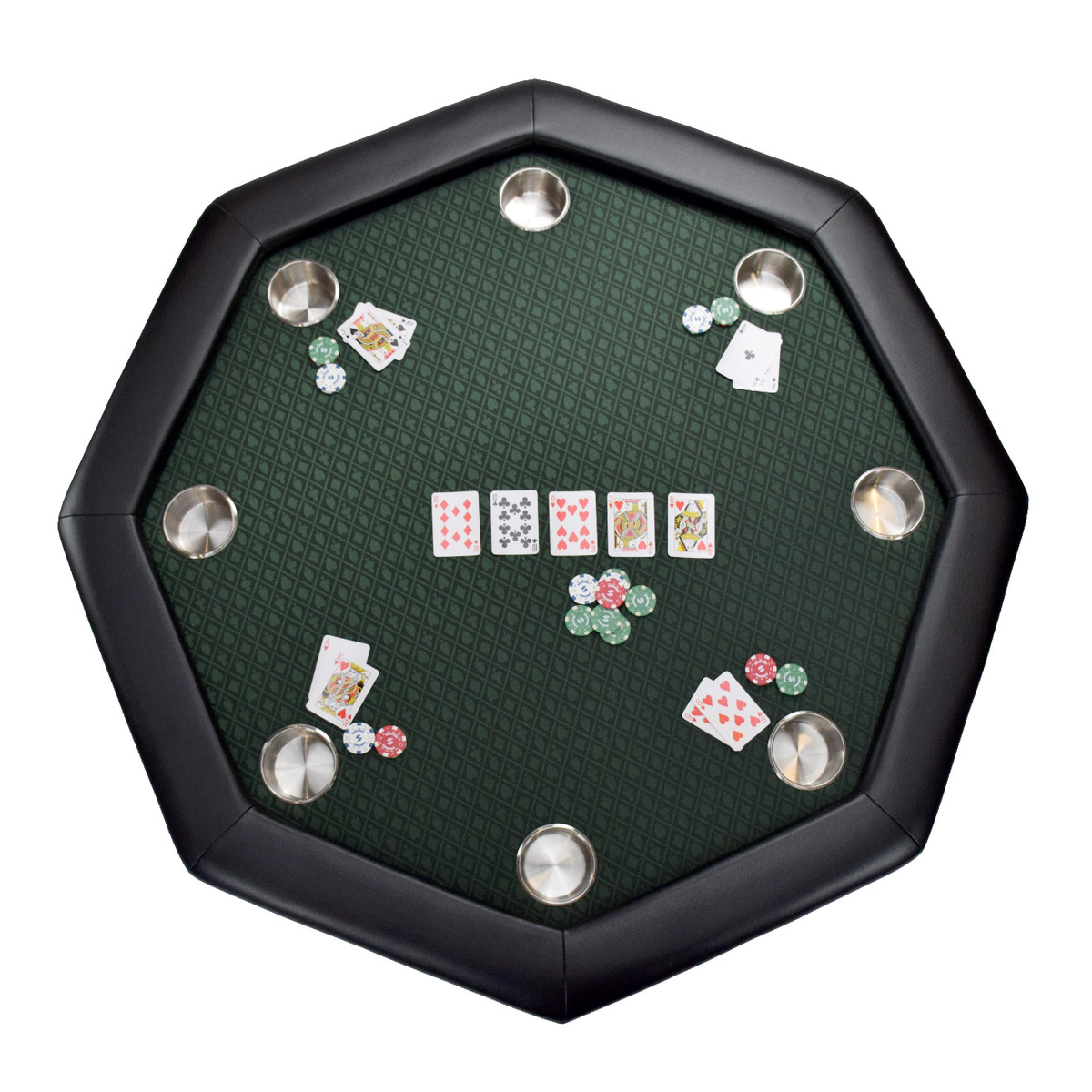 Table de poker octogonale Texas 8 personnes Vert
