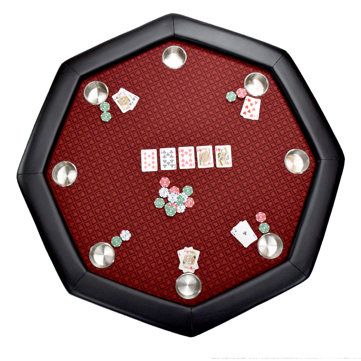 North Octagon Pokertafel Texas 8 Personen Rood