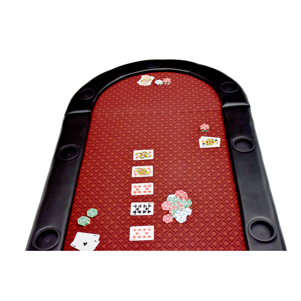 North Tabletop Poker Table 10 personnes Rouge