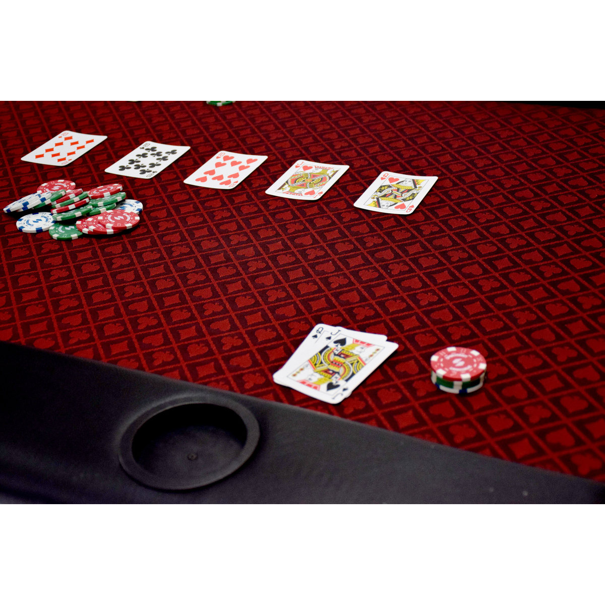 North Tabletop Poker Table 10 personnes Rouge