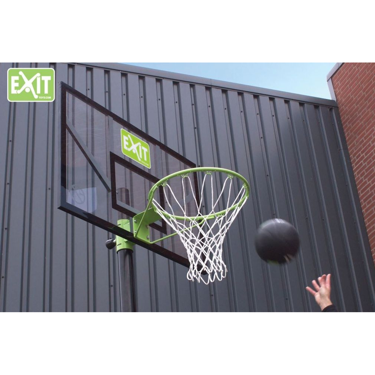 Panneau de basket mobile EXIT Comet - vert/noir
