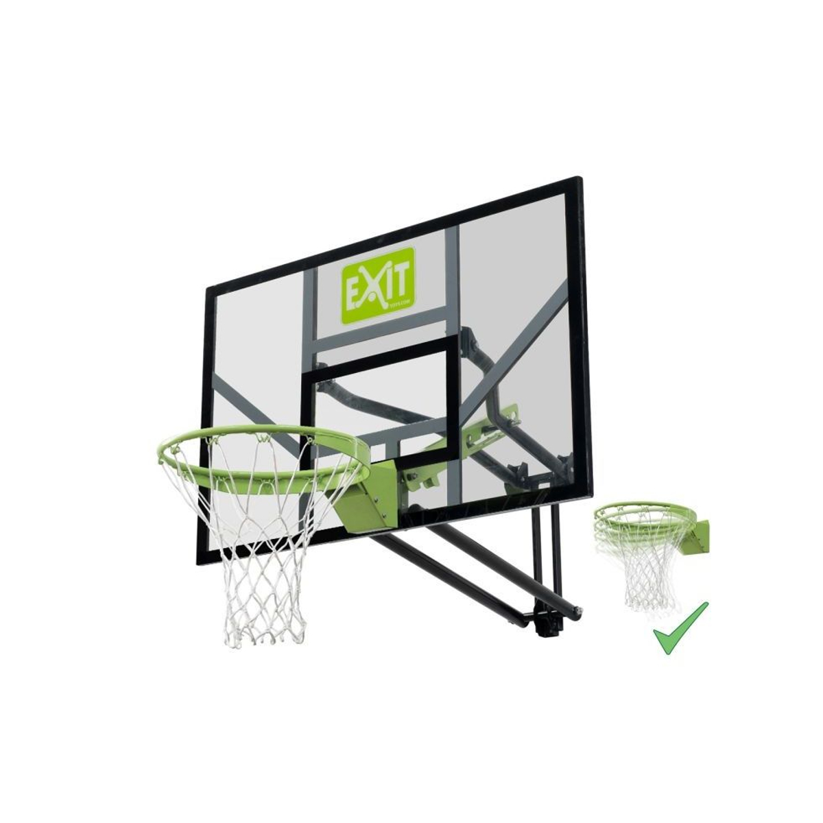Panneau de basket EXIT Galaxy pour fixation murale avec cercle dunk - vert/noir