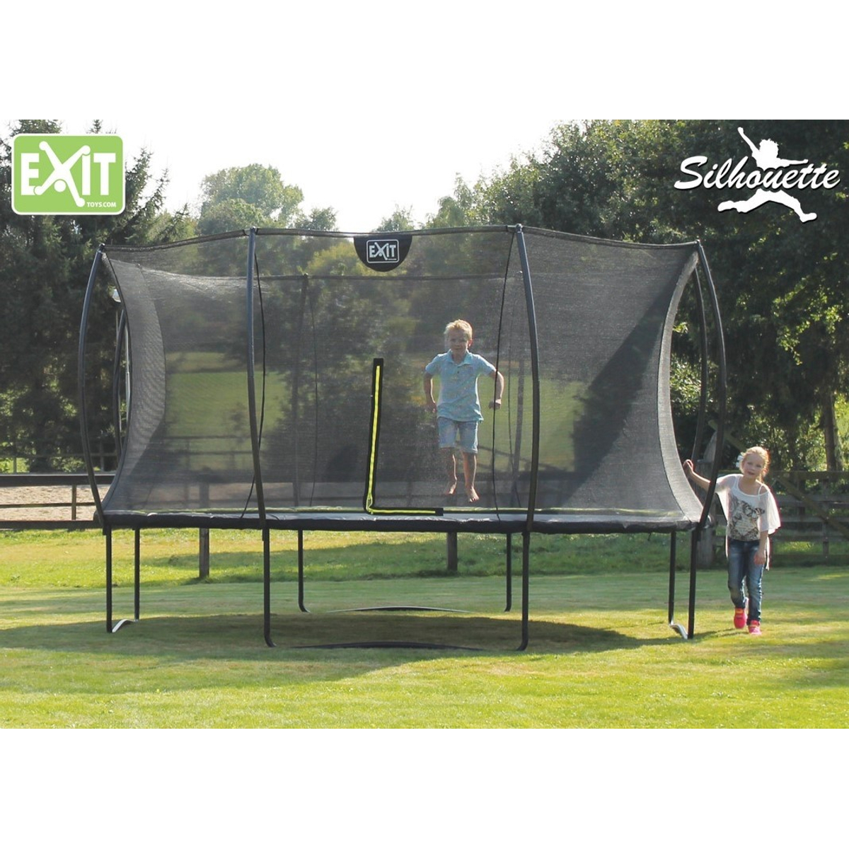 Exit Trampoline Silhouette 366 Lime + Safety Net