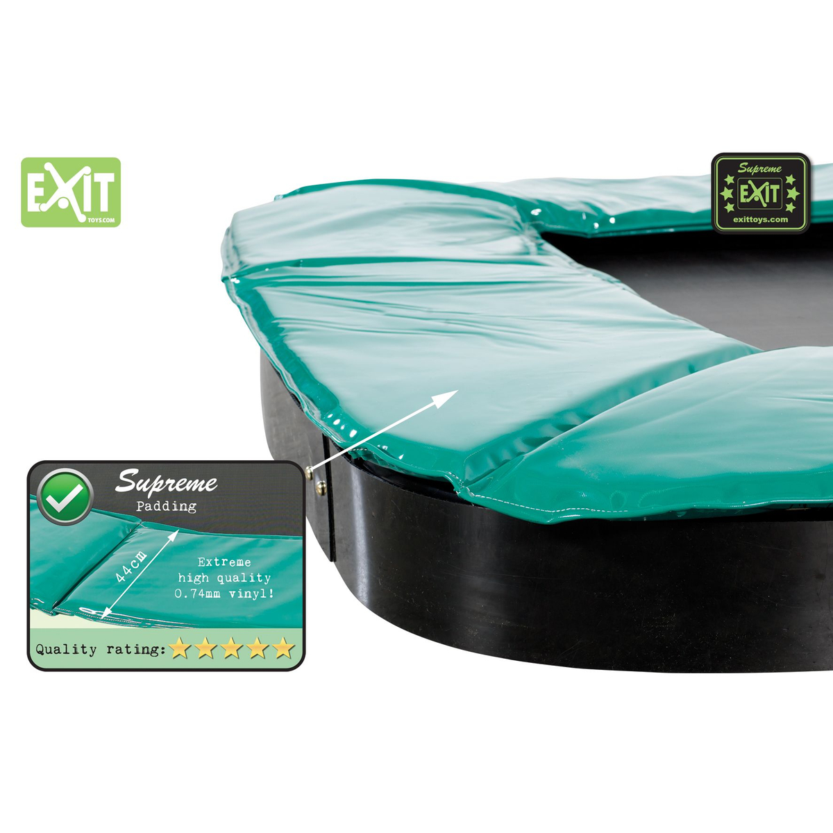 Exit Trampoline Supreme Ground Level 244 x 427 cm Grey