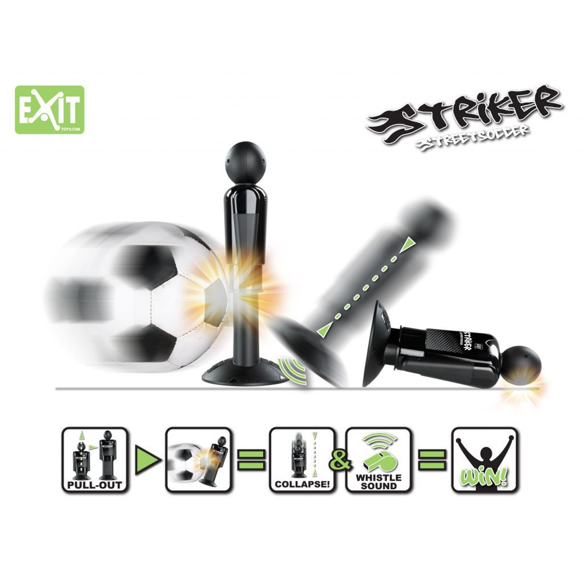 Exit Striker Streetsoccer - Set van 4 + Mini Foam Ball