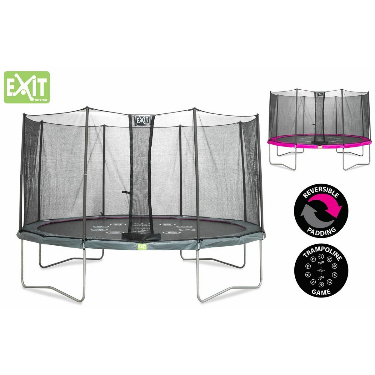 Exit Twist Trampoline 366 cm - Roos/Grijs