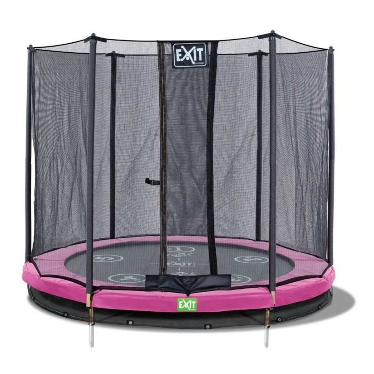 Exit Trampoline Twist Inground 244 Roze/Grijs + Safetynet