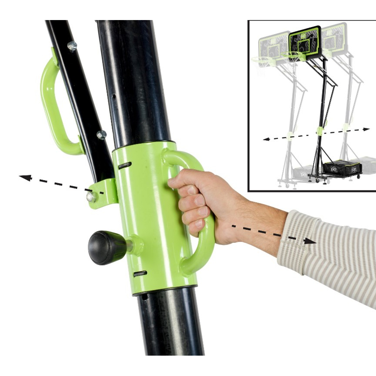 EXIT Galaxy verplaatsbaar basketbalbord op wielen met dunkring - black edition