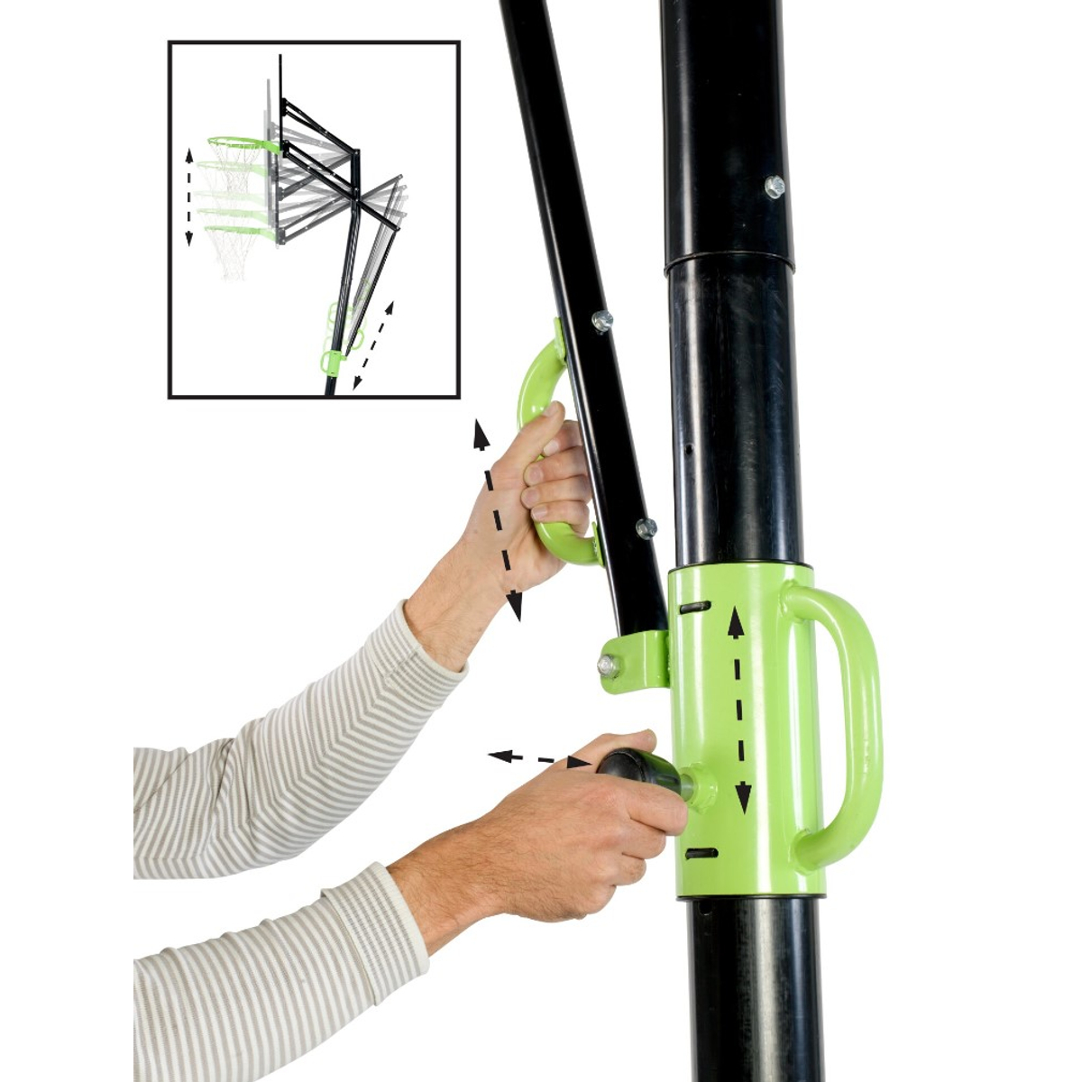 EXIT Galaxy verplaatsbaar basketbalbord op wielen met dunkring - black edition