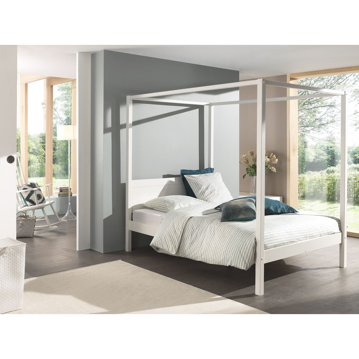 Hemelbed Roos 140x200 - Wit